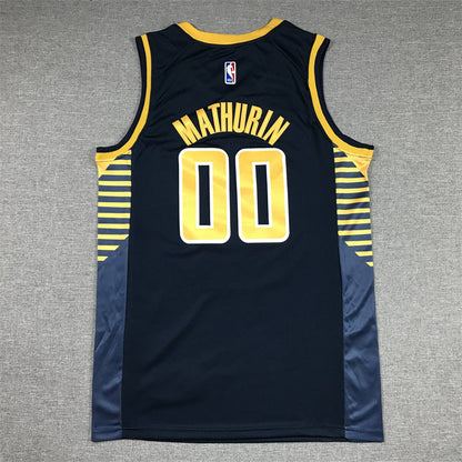 Men's Indiana Pacers Bennedict Mathurin #00 Navy Fast Break Replica Jerseys - Icon Edition
