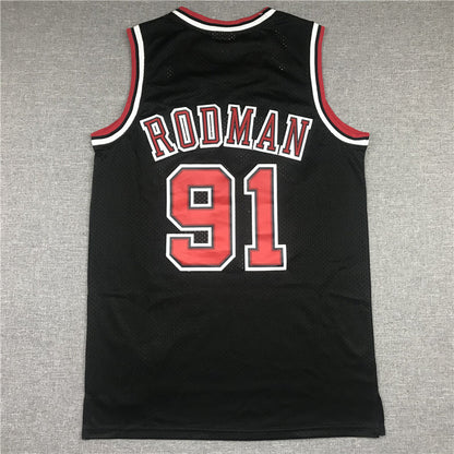 Men's Chicago Bulls Dennis Rodman 1997-98 Black Hardwood Classics Swingman Jerseys