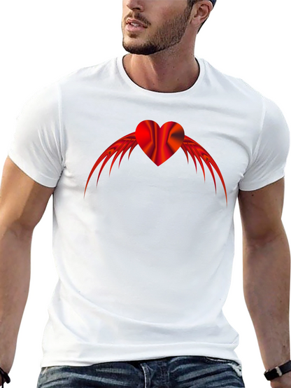 Winged Heart Graphic Tee - Black Cotton Blend