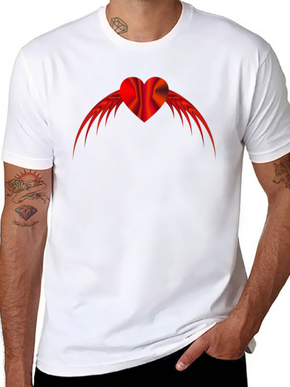 Winged Heart Graphic Tee - Black Cotton Blend
