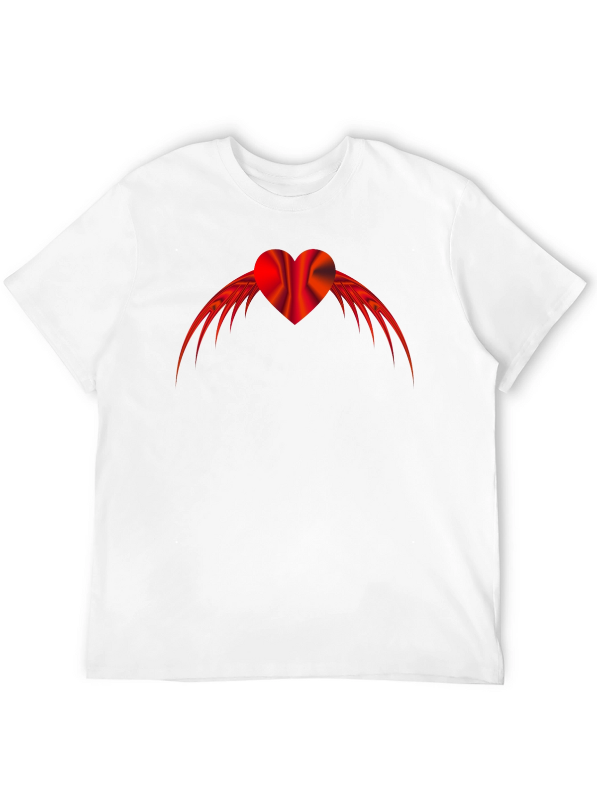 Winged Heart Graphic Tee - Black Cotton Blend