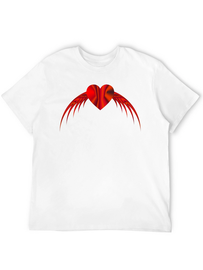 Winged Heart Graphic Tee - Black Cotton Blend