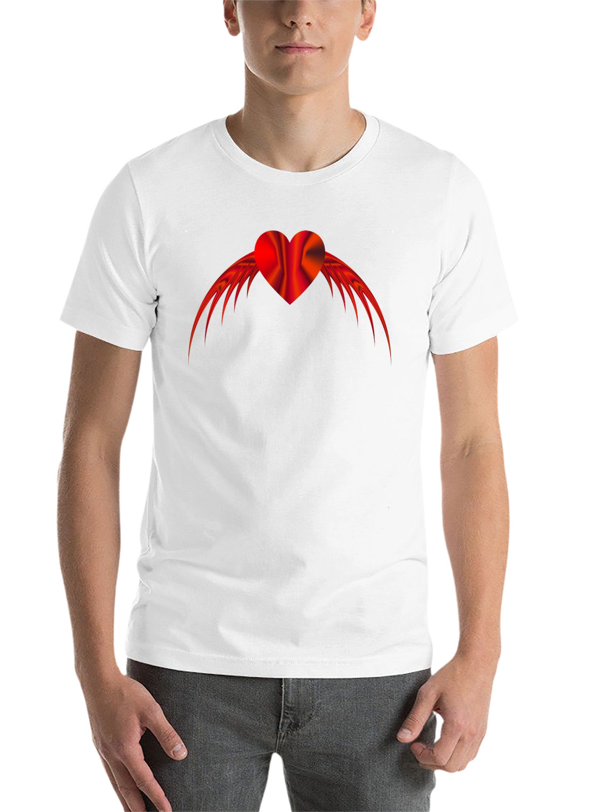 Winged Heart Graphic Tee - Black Cotton Blend
