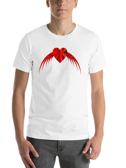 Winged Heart Graphic Tee - Black Cotton Blend
