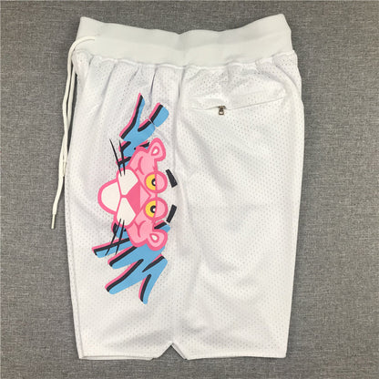 Men's Miami Heat Pink Panther White Basketball Shorts1