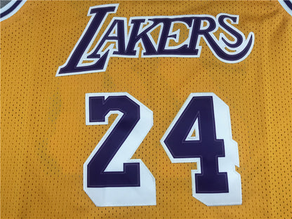 Men's Los Angeles Lakers Kobe Bryant #24 Gold 2007-08 Hardwood Classics Authentic Player Jerseys