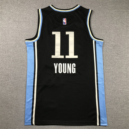 Men's Atlanta Hawks Trae Young #11 Black 2023/24 Swingman Jerseys - City Edition