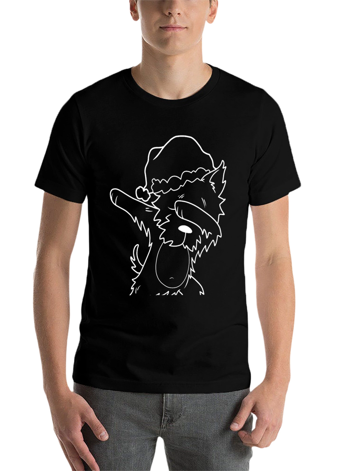 Dog Dabbing Santa Hat T-Shirt