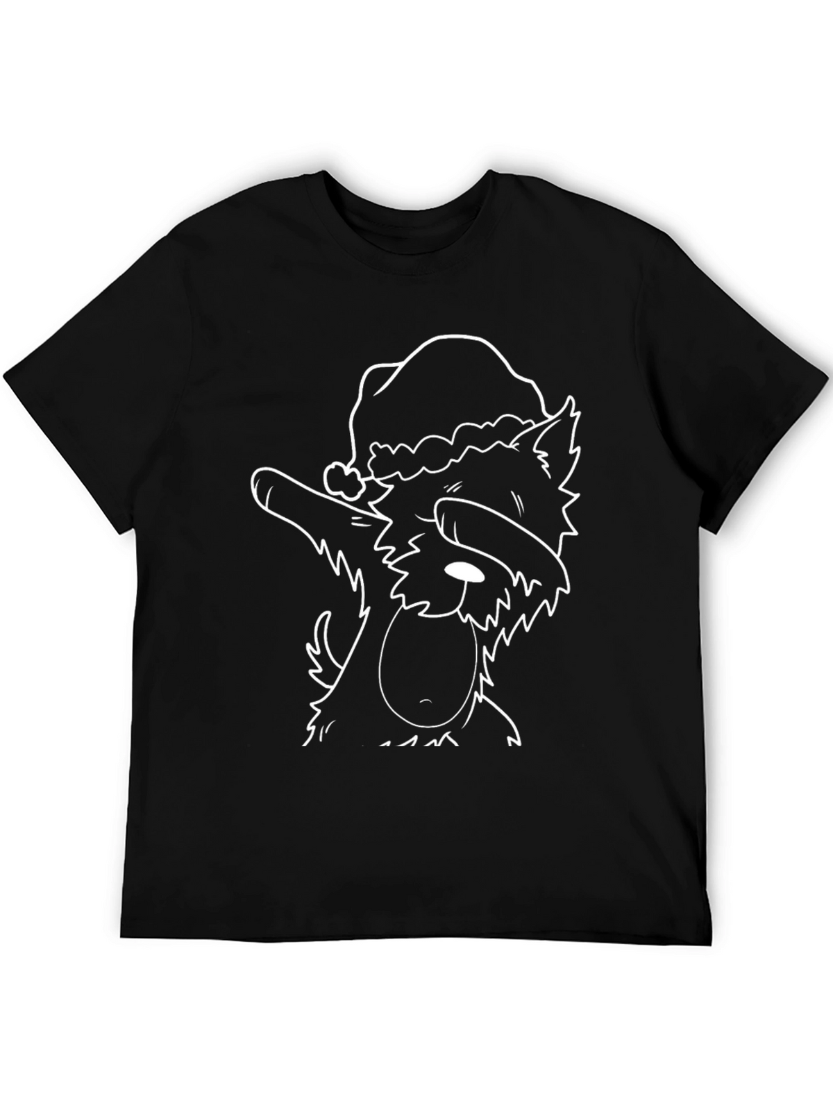 Dog Dabbing Santa Hat T-Shirt