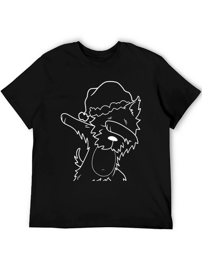 Dog Dabbing Santa Hat T-Shirt