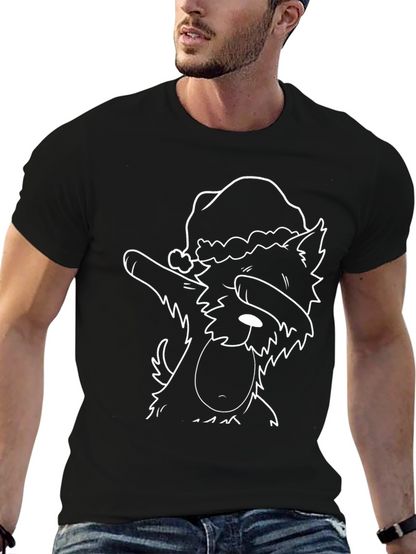 Dog Dabbing Santa Hat T-Shirt