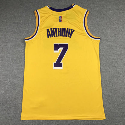 Men's Los Angeles Lakers Carmelo Anthony Gold 2021/22 Fast Break Replica Jerseys