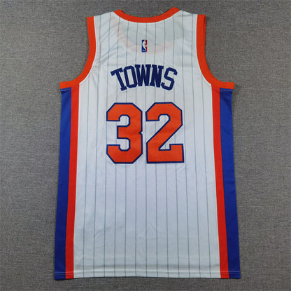 Men's New York Knicks Karl-Anthony Towns #32 White 2024/25 Swingman Player Jerseys - City Edition