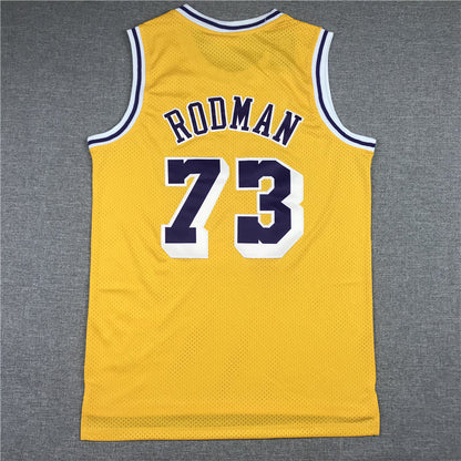 Men's Los Angeles Lakers Dennis Rodman Classics Swingman Jerseys - Retro Yellow