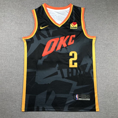 Men's Jersey 2024 Season Thunder #2 Black City Edition GILGEOUS-ALEXANDER