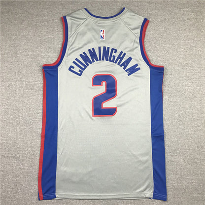 Men's Detroit Pistons Cade Cunningham Gray 2021/22 Swingman Player Jerseys