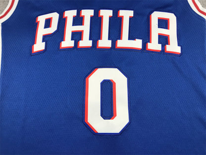 Men's Philadelphia 76ers Tyrese Maxey Blue 2020/21 Fast Break Replica Jerseys