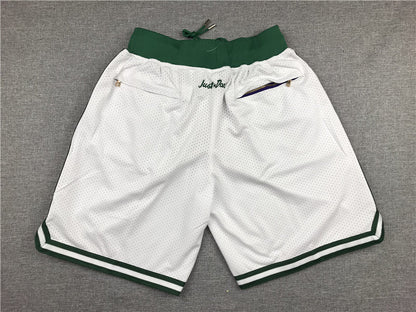Men's Boston Celtics White Basketball Retro Shorts1