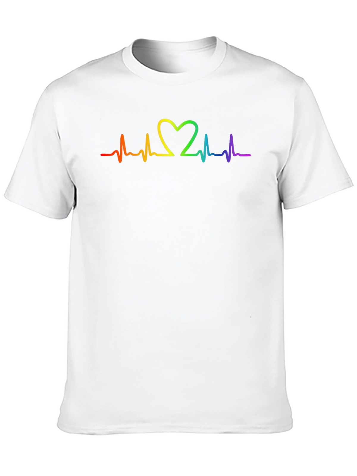 Rainbow Heartbeat Pride T-Shirt - Love is Love!