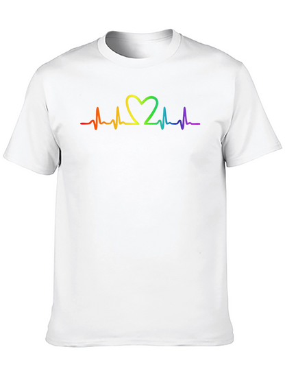 Rainbow Heartbeat Pride T-Shirt - Love is Love!