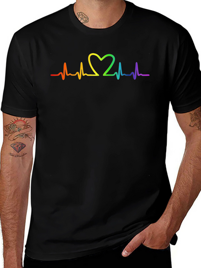 Rainbow Heartbeat Pride T-Shirt - Love is Love!