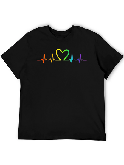 Rainbow Heartbeat Pride T-Shirt - Love is Love!