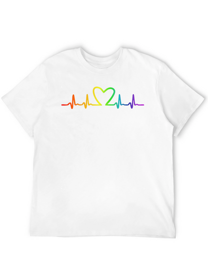 Rainbow Heartbeat Pride T-Shirt - Love is Love!