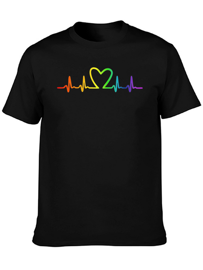 Rainbow Heartbeat Pride T-Shirt - Love is Love!