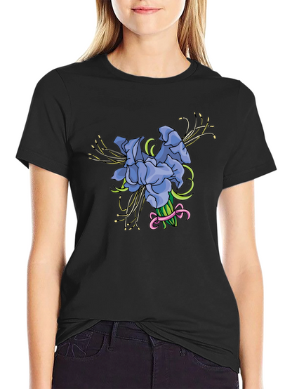 Floral Bouquet Graphic Tee - Black