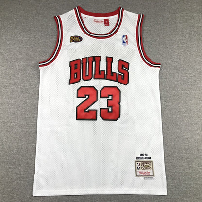 Men's Chicago Bulls Michael Jordan White 1997-98 Hardwood Classics Player Jerseys