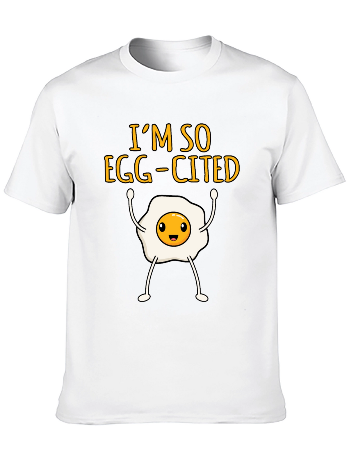 Egg-Cited Black T-Shirt: Funny Foodie Apparel