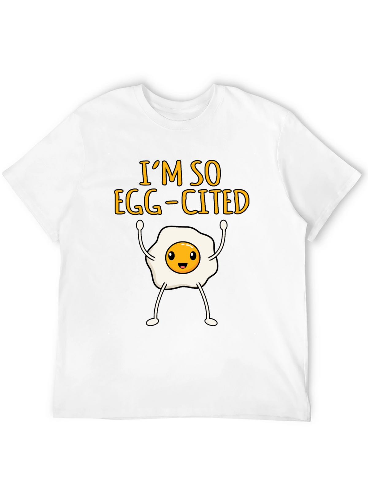 Egg-Cited Black T-Shirt: Funny Foodie Apparel