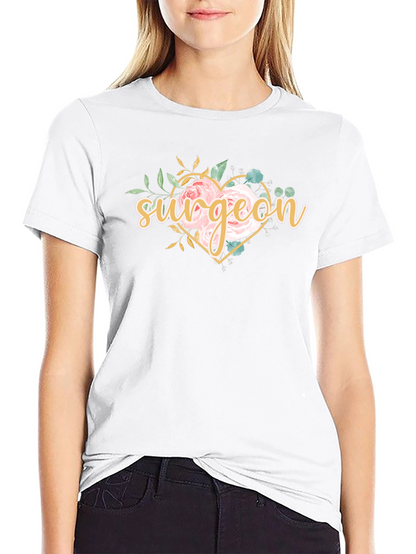 Surgeon Floral Heart T-Shirt - Doctor Gift