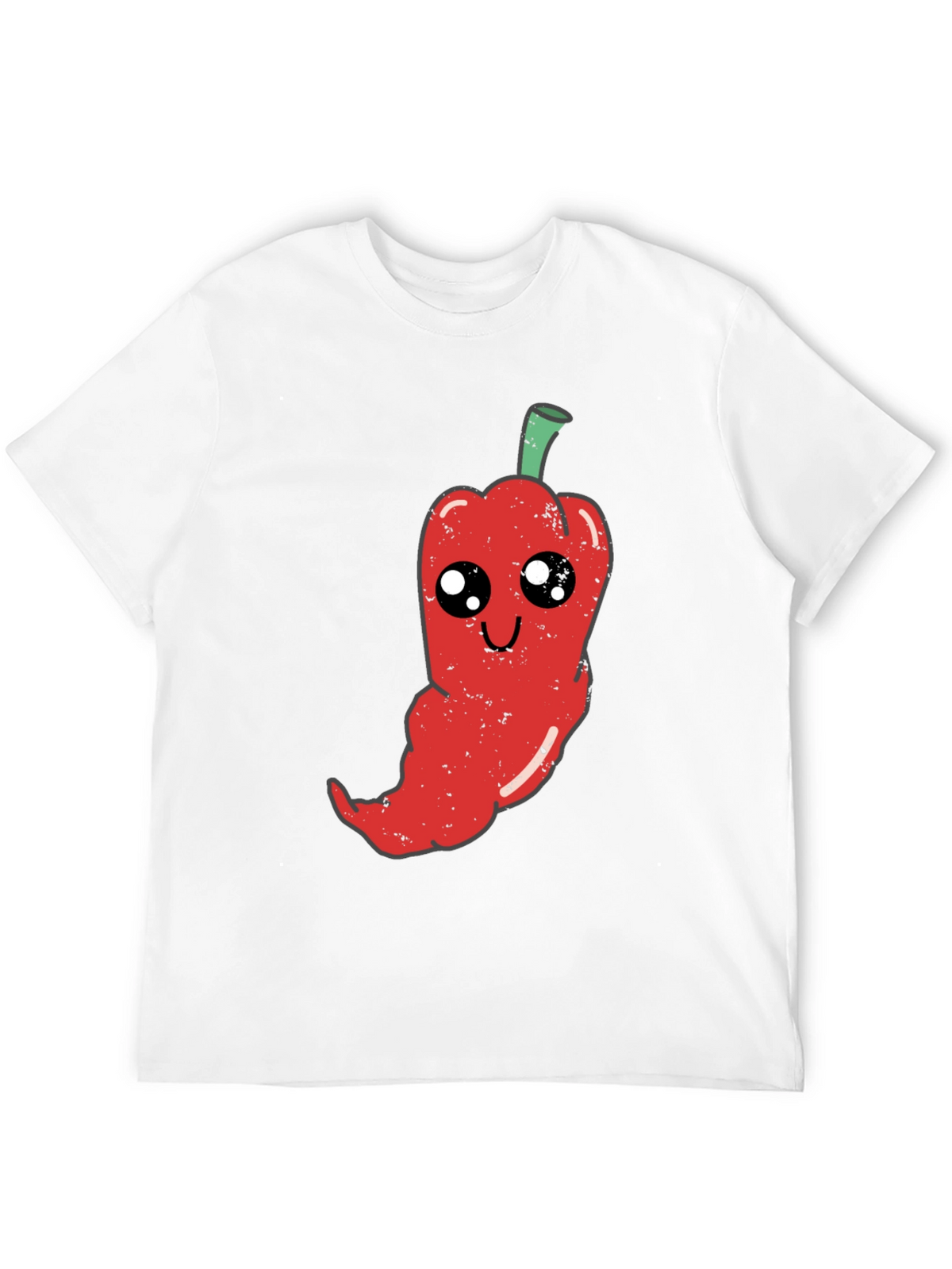 Kawaii Pepper Graphic Tee - Soft Black Cotton T-Shirt
