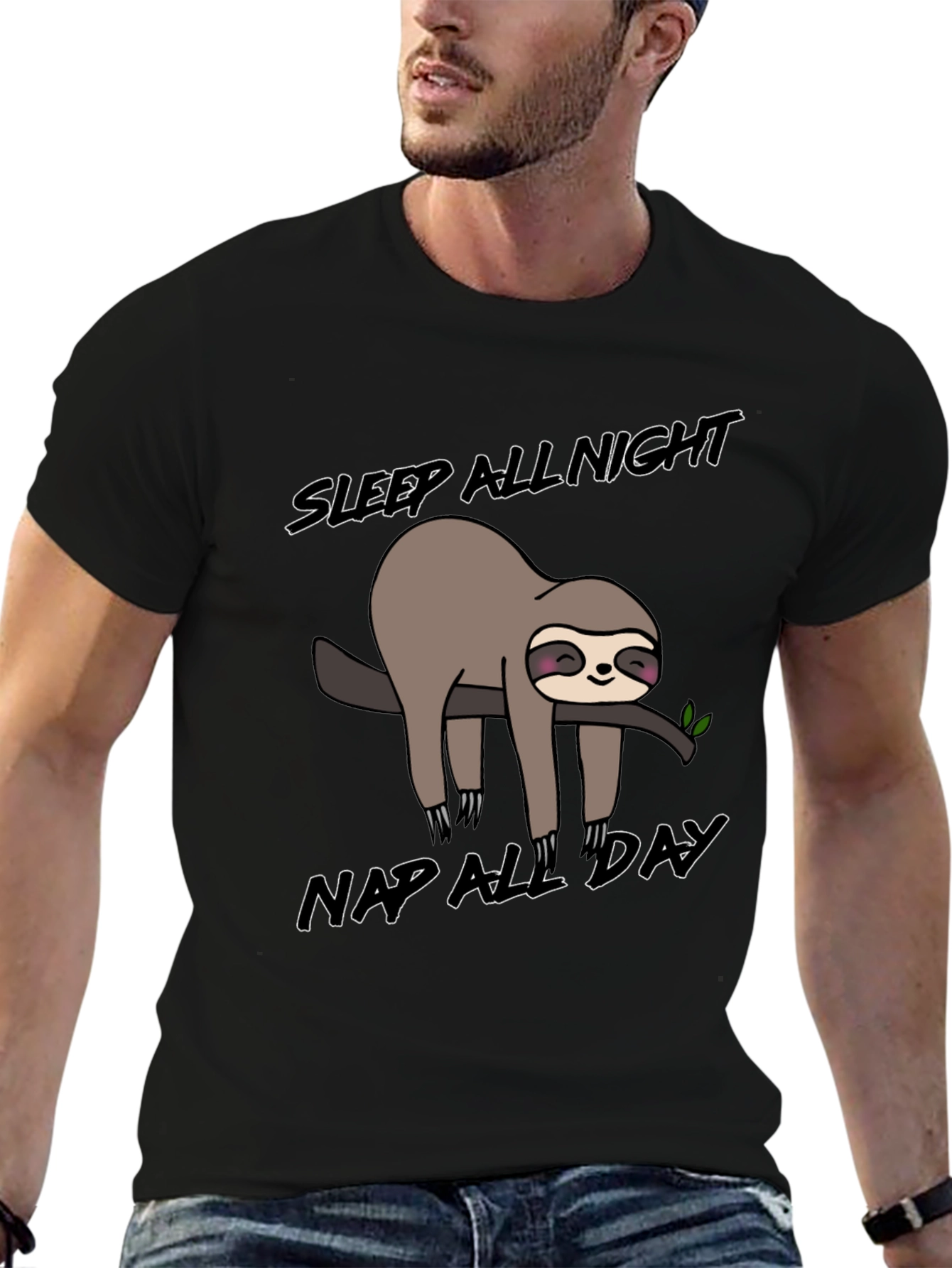 Sleepy Sloth Graphic T-Shirt: Nap All Day