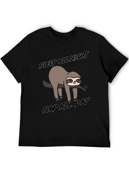 Sleepy Sloth Graphic T-Shirt: Nap All Day