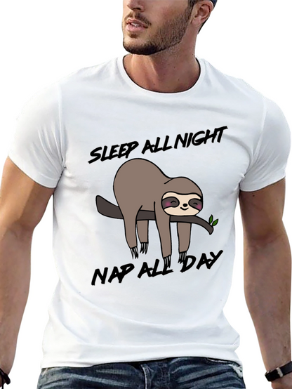 Sleepy Sloth Graphic T-Shirt: Nap All Day