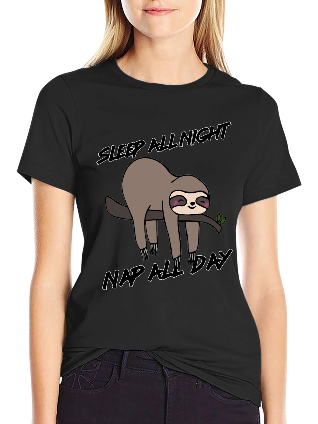 Sleepy Sloth Graphic T-Shirt: Nap All Day