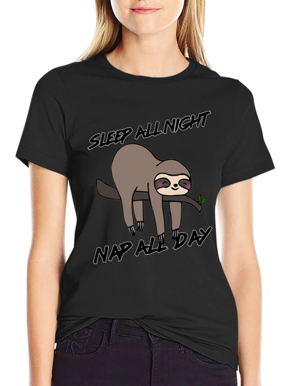 Sleepy Sloth Graphic T-Shirt: Nap All Day