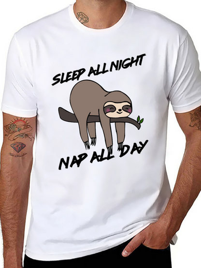 Sleepy Sloth Graphic T-Shirt: Nap All Day