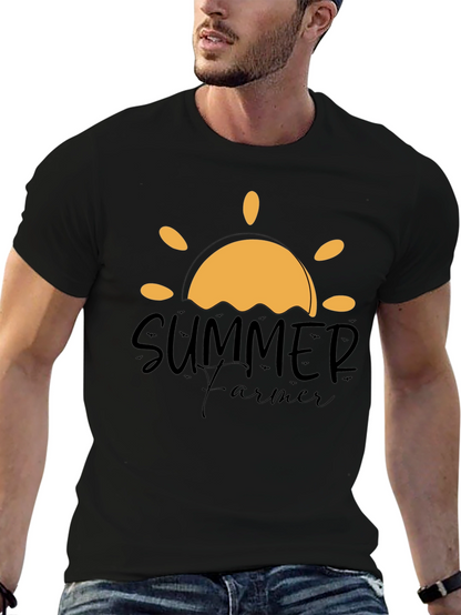 Summer Farmer Graphic Tee - Black Cotton T-Shirt