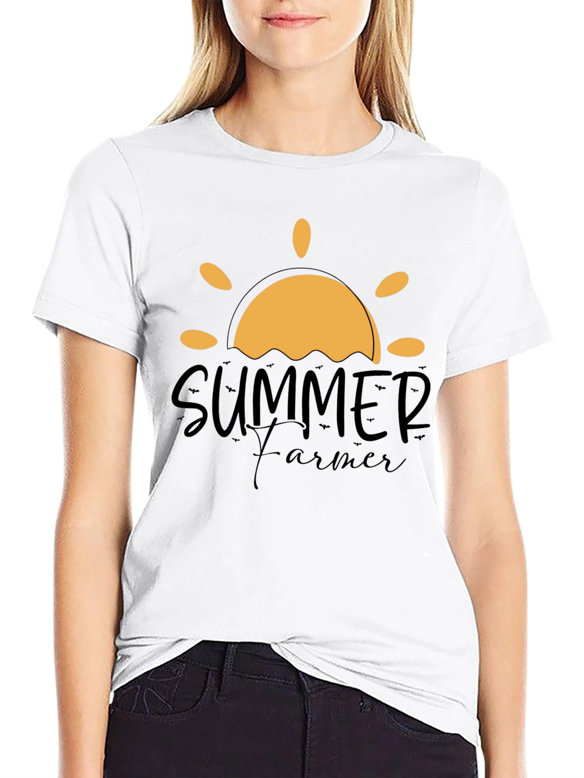Summer Farmer Graphic Tee - Black Cotton T-Shirt
