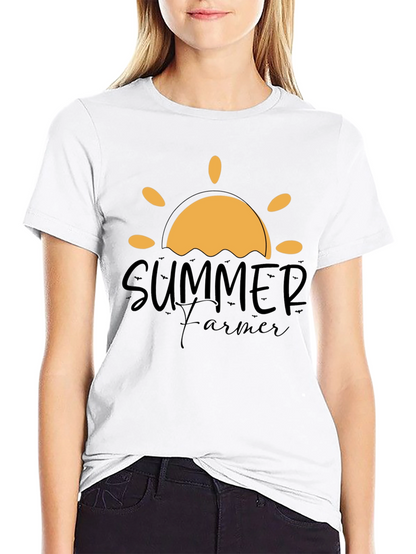Summer Farmer Graphic Tee - Black Cotton T-Shirt