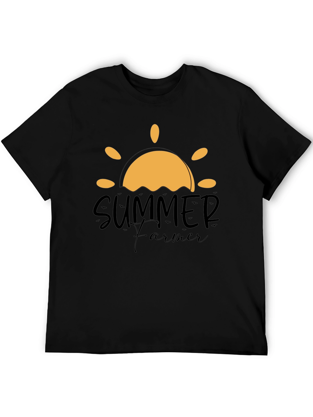 Summer Farmer Graphic Tee - Black Cotton T-Shirt