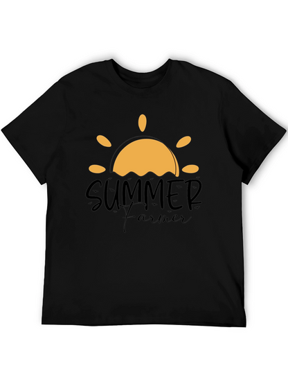 Summer Farmer Graphic Tee - Black Cotton T-Shirt