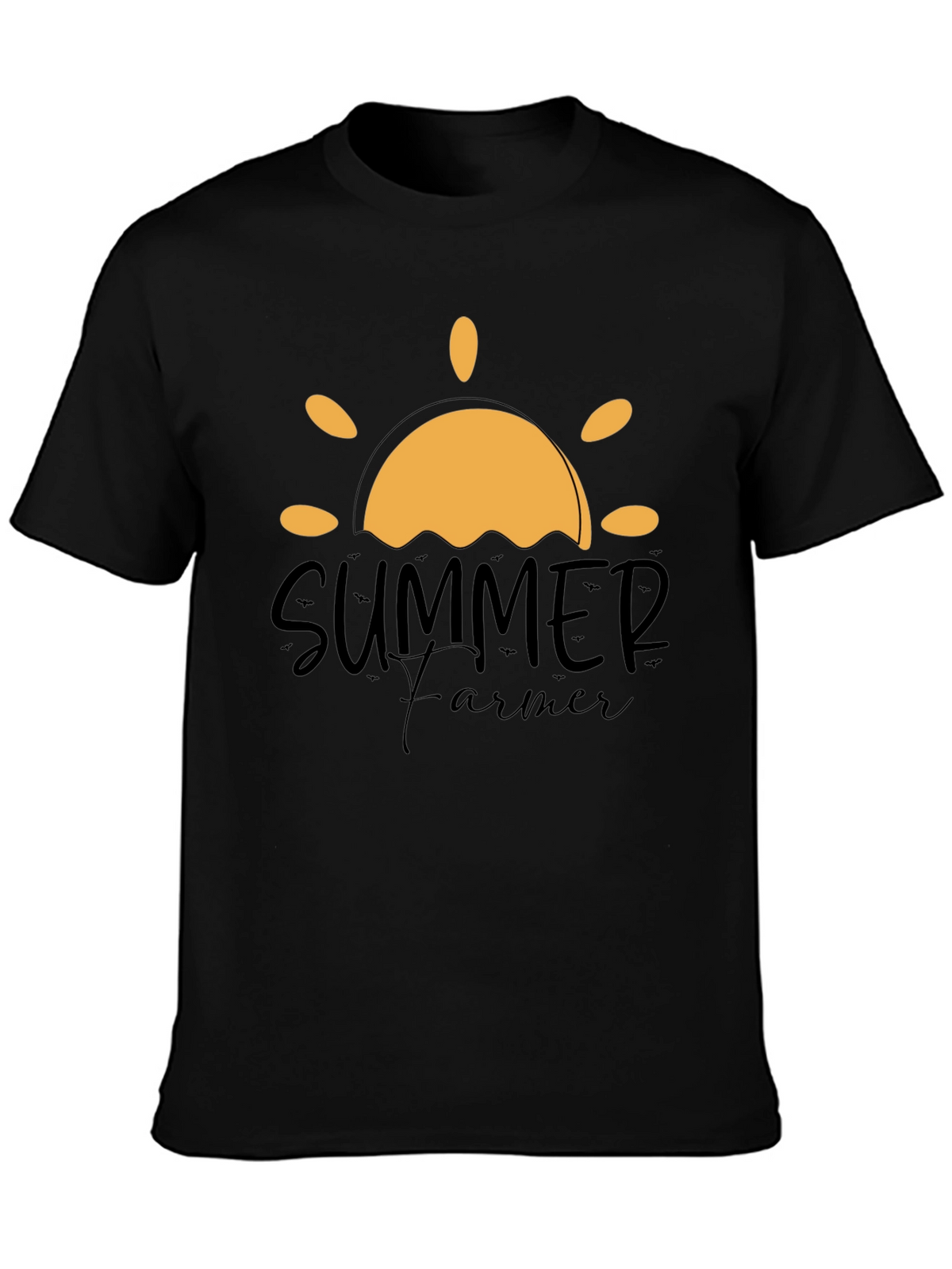 Summer Farmer Graphic Tee - Black Cotton T-Shirt