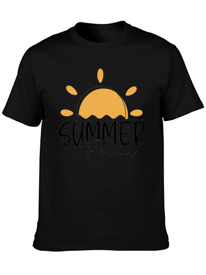 Summer Farmer Graphic Tee - Black Cotton T-Shirt