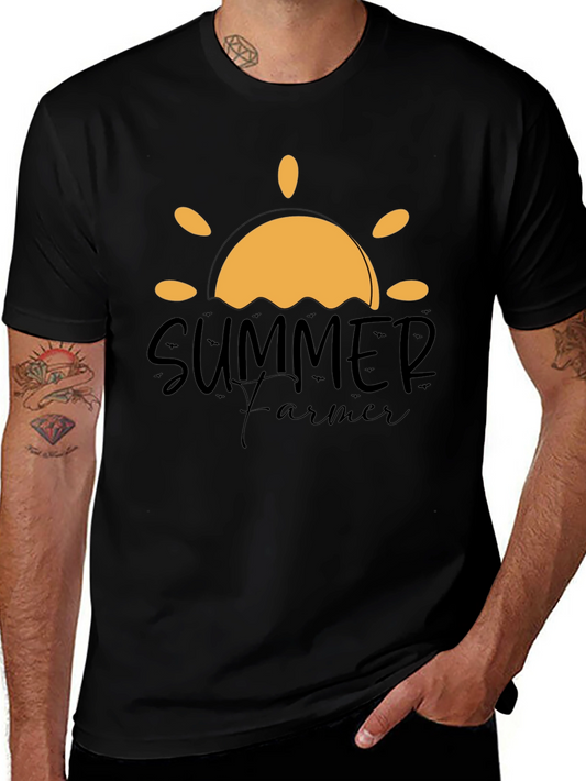 Summer Farmer Graphic Tee - Black Cotton T-Shirt