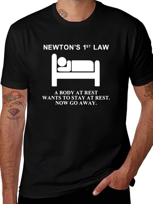Newtons 1st Law T-Shirt - Body At Rest Design