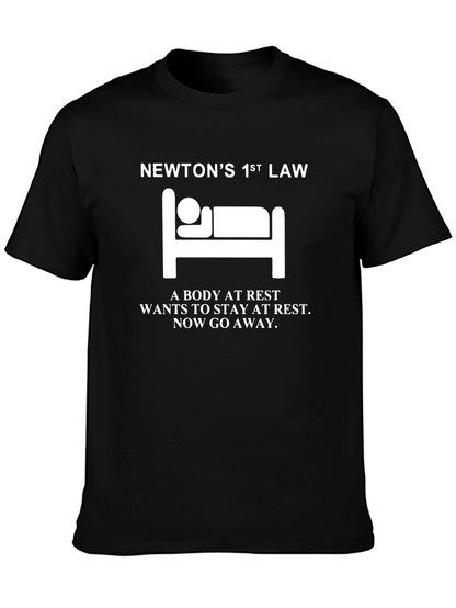 Newtons 1st Law T-Shirt - Body At Rest Design